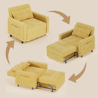 3-in-1 verstellbares Schlafsofa, ausziehbares Sesselsofa, umwandelbares Klappbett für das Wohnzimmer
