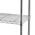 5-stöckiges Drahtregal aus Stahl mit Rollen – (59,06 x 17,72 x 70,87)
