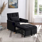 3-in-1 Schlafsofa Loungesessel, Schwarz