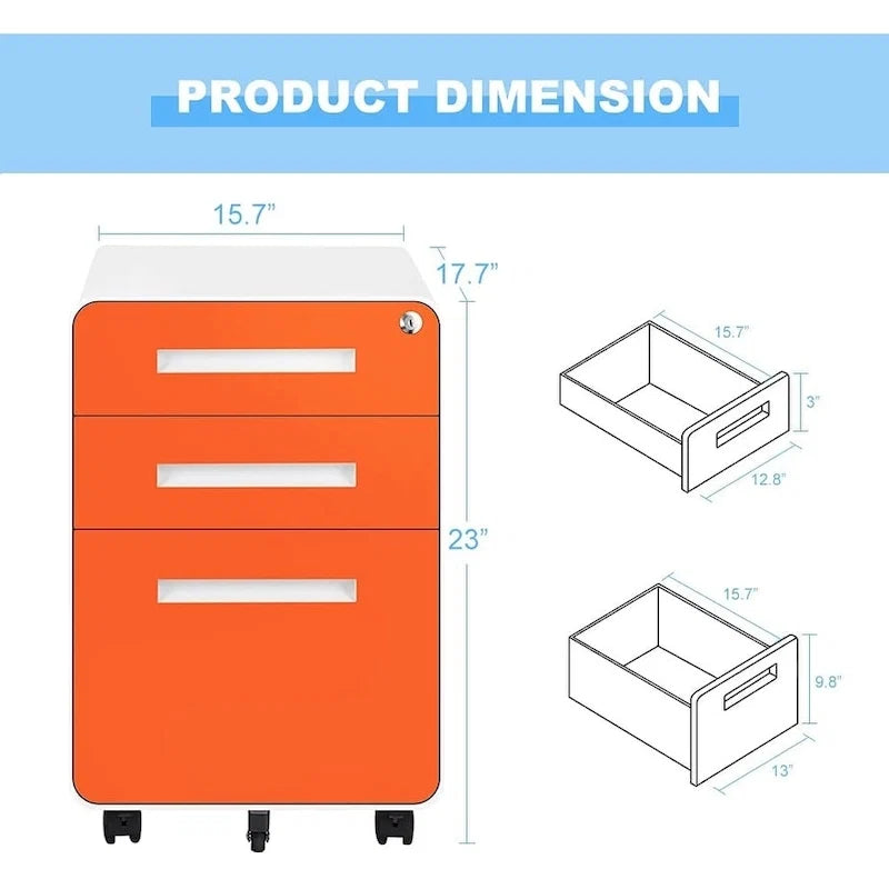 Rollcontainer/Standcontainer mit 3 Schubladen für das Home Office