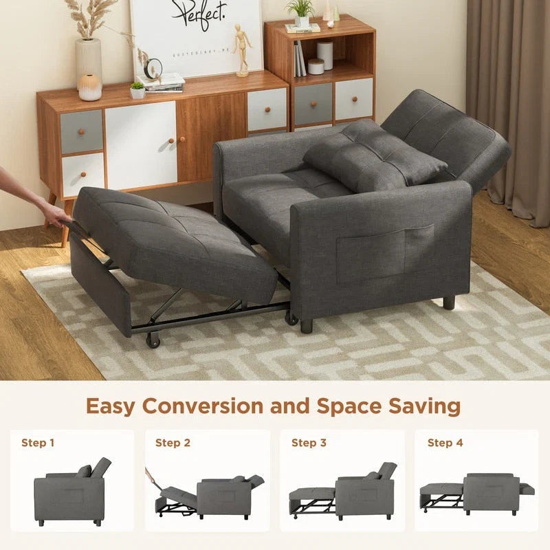 3-in-1 verstellbares Schlafsofa, ausziehbares Sesselsofa, umwandelbares Klappbett für das Wohnzimmer