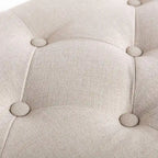 48 extralange, rechteckige, getuftete Ottomanenbank-Sitzbank – Beige
