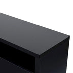 68 Moderne schwarze RGB-Elektrokamin-TV-Konsole für Fernsehgeräte bis 72 Zoll