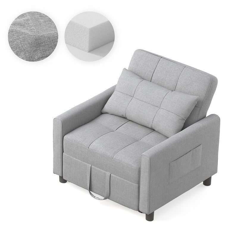 3-in-1 verstellbares Schlafsofa, ausziehbares Sesselsofa, umwandelbares Klappbett für das Wohnzimmer