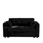54 Schlafsofa zum Ausziehen, 2-Sitzer-Schlafsofa mit Stauraum, Lendenkissen, USB-Steckdose