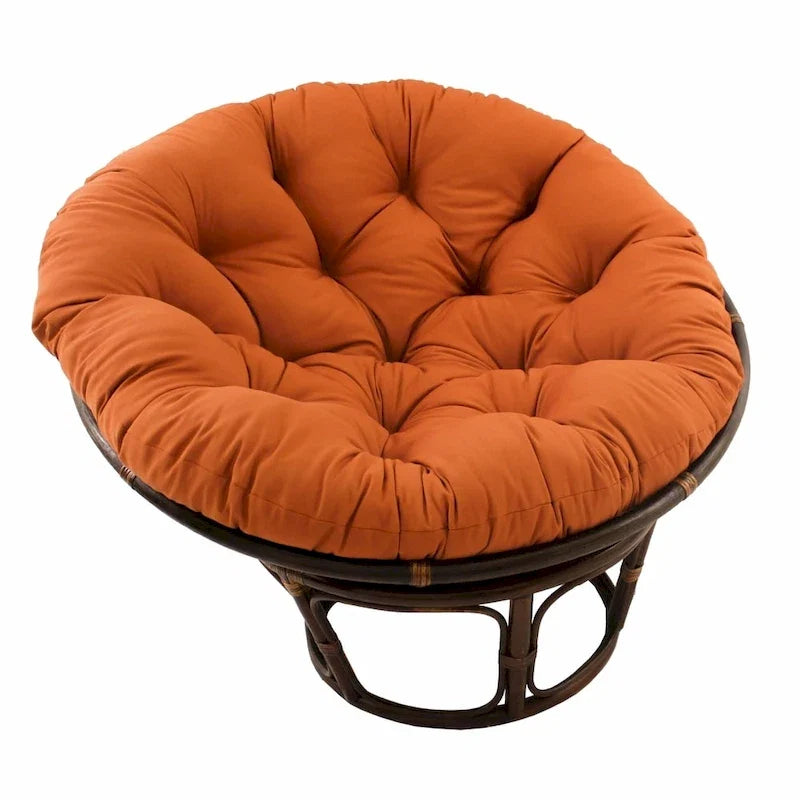 42 Zoll Papasan-Sessel aus Rattan mit Twill-Kissen