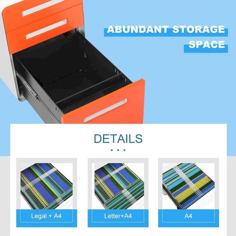 Rollcontainer/Standcontainer mit 3 Schubladen für das Home Office