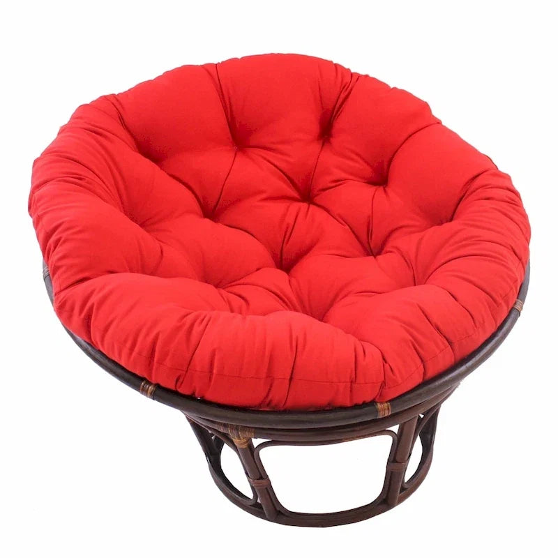 42 Zoll Papasan-Sessel aus Rattan mit Twill-Kissen
