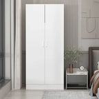 2-türiger Kleiderschrank, freistehender Schlafzimmerschrank mit Kleiderstange