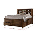 Bett mit 6 Schubladen unter dem Bett, Nussbaum