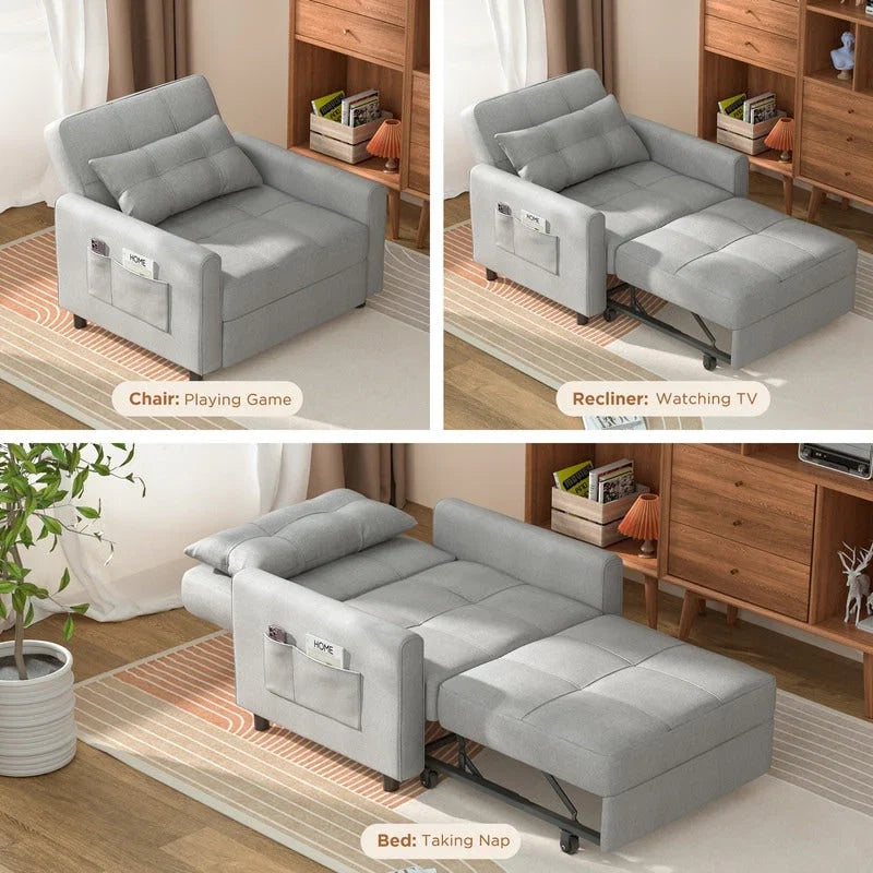 3-in-1 verstellbares Schlafsofa, ausziehbares Sesselsofa, umwandelbares Klappbett für das Wohnzimmer