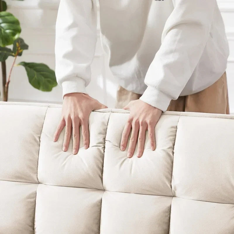 3-in-1 Schlafsofa aus Samt mit Ausziehbett und verstellbarer Rückenlehne