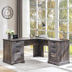 60 Farmhouse L-förmiger Chefschreibtisch, Holz Eckschreibtisch, Computertisch