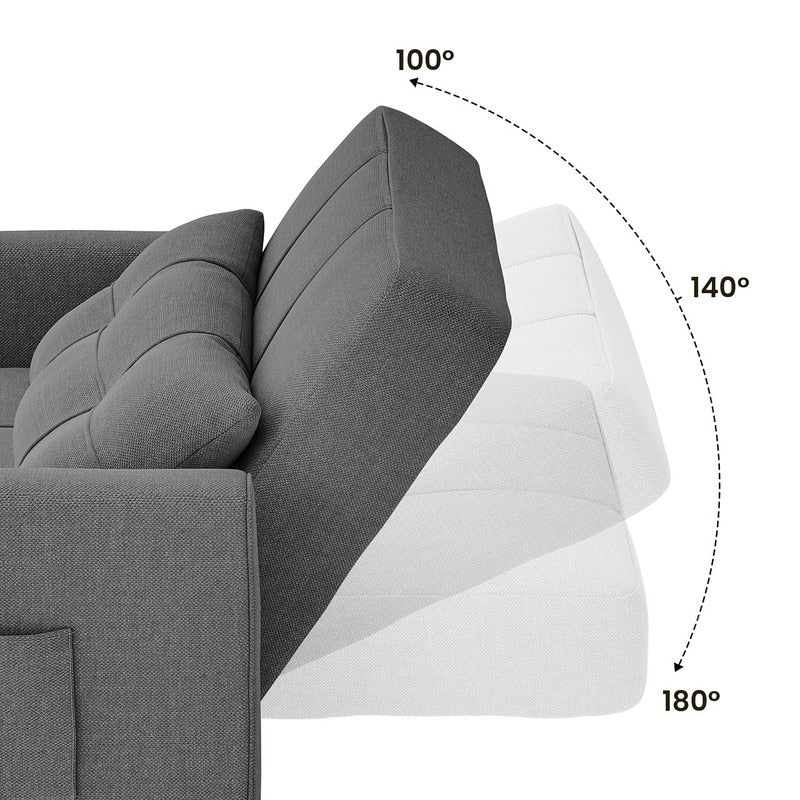 3-in-1 verstellbares Schlafsofa, ausziehbares Sesselsofa, umwandelbares Klappbett für das Wohnzimmer