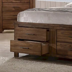 Bett mit 6 Schubladen unter dem Bett, Nussbaum