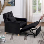 3-in-1 Schlafsofa Loungesessel, Schwarz