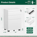 Rollcontainer/Standcontainer mit 3 Schubladen für das Home Office