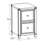 OS Home & Office Furniture Aktenschrank mit zwei Schubladen in gebürstetem Walnussholzfurnier