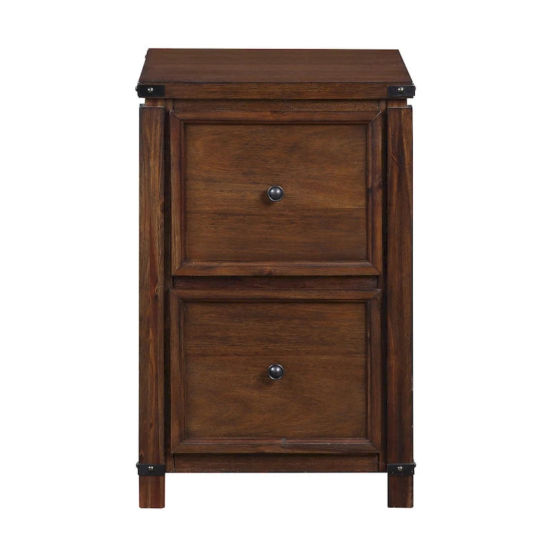 OS Home & Office Furniture Aktenschrank mit zwei Schubladen in gebürstetem Walnussholzfurnier