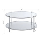 Royal Crest 2-stöckiger runder Couchtisch aus Glas