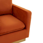 Nervo Samt Modernes Einzelsitzer-Sofa, Akzent-Sessel mit goldenem Edelstahl-Vierkantfuß für Wohn- & Schlafzimmer – 32.67