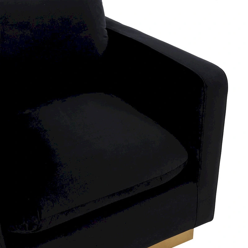 Nervo Samt Modernes Einzelsitzer-Sofa, Akzent-Sessel mit goldenem Edelstahl-Vierkantfuß für Wohn- & Schlafzimmer – 32.67