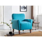  Inia Accent Chair, Fabric, Flared Armrests, Wooden Legs