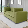 Modernes Zweisitzer-Sofa, Polyestergewebe, Massivholzrahmen, gepolstert