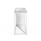 Limback Contemporary 47-Zoll-Sofa-Tisch mit Glasplatte und geometrischem Design von