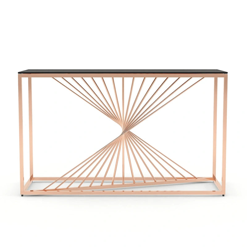 Limback Contemporary 47-Zoll-Sofa-Tisch mit Glasplatte und geometrischem Design von