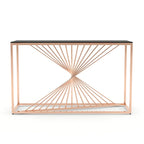 Limback Contemporary 47-Zoll-Sofa-Tisch mit Glasplatte und geometrischem Design von
