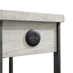 Hatfield Industrial 12-Zoll-Metall-1-Regal-1-Schublade Kompakter Beistelltisch mit USB-Anschlüssen