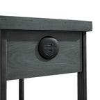 Hatfield Industrial 12-Zoll-Metall-1-Regal-1-Schublade Kompakter Beistelltisch mit USB-Anschlüssen