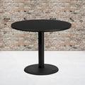 36" runde Laminat-Tischplatte mit 24" rundem Tischgestell in Tischhöhe – 91,4 cm B x 91,4 cm T x 79,1 cm H – 91,4 cm B x 91,4 cm T x 79,1 cm H