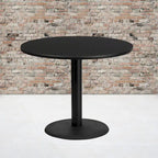 36" runde Laminat-Tischplatte mit 24" rundem Tischgestell in Tischhöhe – 91,4 cm B x 91,4 cm T x 79,1 cm H – 91,4 cm B x 91,4 cm T x 79,1 cm H