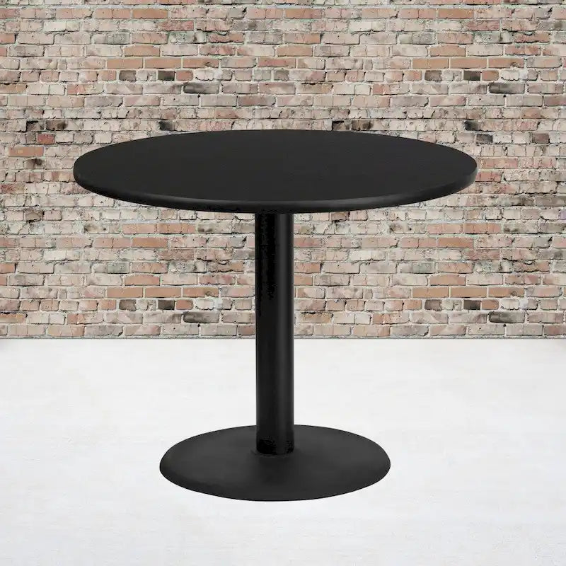 36" runde Laminat-Tischplatte mit 24" rundem Tischgestell in Tischhöhe – 91,4 cm B x 91,4 cm T x 79,1 cm H – 91,4 cm B x 91,4 cm T x 79,1 cm H
