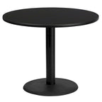 36" runde Laminat-Tischplatte mit 24" rundem Tischgestell in Tischhöhe – 91,4 cm B x 91,4 cm T x 79,1 cm H – 91,4 cm B x 91,4 cm T x 79,1 cm H
