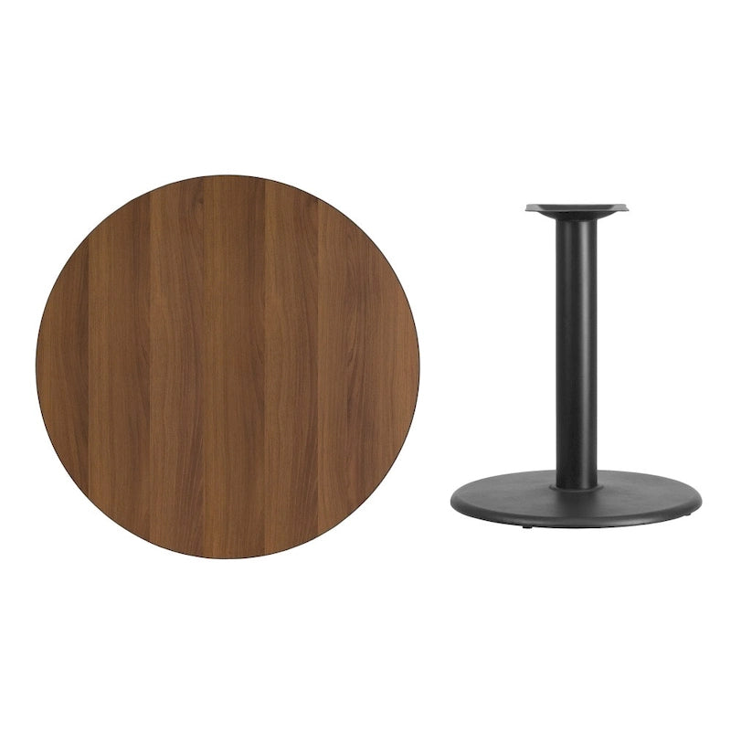 36" runde Laminat-Tischplatte mit 24" rundem Tischgestell in Tischhöhe – 91,4 cm B x 91,4 cm T x 79,1 cm H – 91,4 cm B x 91,4 cm T x 79,1 cm H