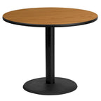 36" runde Laminat-Tischplatte mit 24" rundem Tischgestell in Tischhöhe – 91,4 cm B x 91,4 cm T x 79,1 cm H – 91,4 cm B x 91,4 cm T x 79,1 cm H