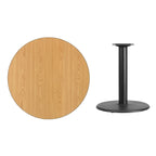 36" runde Laminat-Tischplatte mit 24" rundem Tischgestell in Tischhöhe – 91,4 cm B x 91,4 cm T x 79,1 cm H – 91,4 cm B x 91,4 cm T x 79,1 cm H