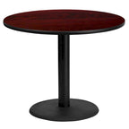 36" runde Laminat-Tischplatte mit 24" rundem Tischgestell in Tischhöhe – 91,4 cm B x 91,4 cm T x 79,1 cm H – 91,4 cm B x 91,4 cm T x 79,1 cm H