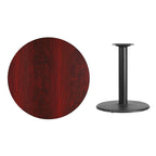 36" runde Laminat-Tischplatte mit 24" rundem Tischgestell in Tischhöhe – 91,4 cm B x 91,4 cm T x 79,1 cm H – 91,4 cm B x 91,4 cm T x 79,1 cm H