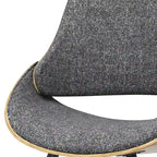 Malone Mid Century Modern Esszimmerstuhl aus Bugholz mit hellem Holz in Polyesterleinen – 57,9 cm T x 53,1 cm B x 78,5 cm H