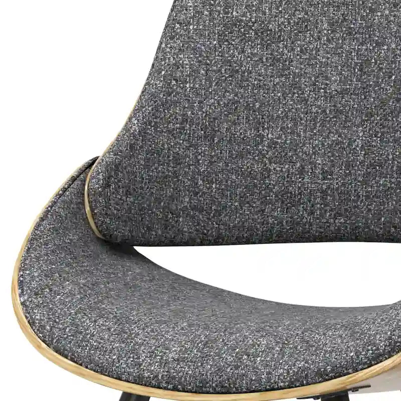 Malone Mid Century Modern Esszimmerstuhl aus Bugholz mit hellem Holz in Polyesterleinen – 57,9 cm T x 53,1 cm B x 78,5 cm H