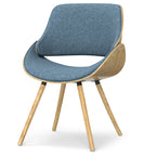 Malone Mid Century Modern Esszimmerstuhl aus Bugholz mit hellem Holz in Polyesterleinen – 57,9 cm T x 53,1 cm B x 78,5 cm H