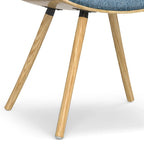Malone Mid Century Modern Esszimmerstuhl aus Bugholz mit hellem Holz in Polyesterleinen – 57,9 cm T x 53,1 cm B x 78,5 cm H
