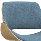 Malone Mid Century Modern Esszimmerstuhl aus Bugholz mit hellem Holz in Polyesterleinen – 57,9 cm T x 53,1 cm B x 78,5 cm H