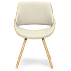 Malone Mid Century Modern Esszimmerstuhl aus Bugholz mit hellem Holz in Polyesterleinen – 57,9 cm T x 53,1 cm B x 78,5 cm H