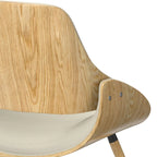 Malone Mid Century Modern Esszimmerstuhl aus Bugholz mit hellem Holz in Polyesterleinen – 57,9 cm T x 53,1 cm B x 78,5 cm H