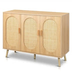 Moderner Rattan-Schuhschrank mit Doppeltüren und verstellbaren Einlegeböden, Akzentschrank für Wohnzimmer, Schlafzimmer, Flur